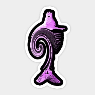 Curved Fish Purple Sticker